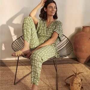 Boden Alice Wrap Jumpsuit - Pea Pineapple Geo Size US 4P